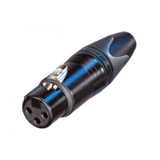 Conector XLR Femea cabo, contato em Ouro, borda cromada PR - NC3FXX-B